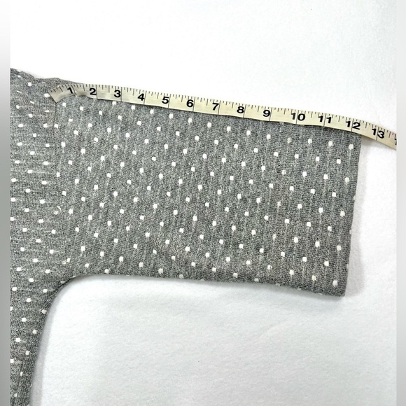 BLU PEPPER Women’s Polka Dot Gray White Crop Top 3/4 Sleeve Comfy Casual Small - Picture 9 of 12